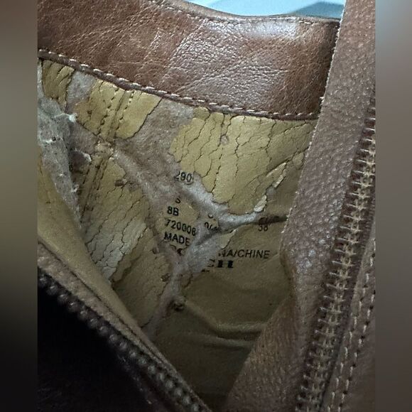 Coach Salene high heel ankle booties brown tan leather ginger 3.5 heel Size 8 - Picture 13 of 15